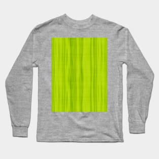 Flowy Green Yellow Gold Fabric Print Pattern Retro Mid Mod Vintage Long Sleeve T-Shirt